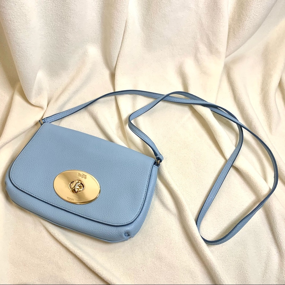 COACH baby blue turnlock crossbody